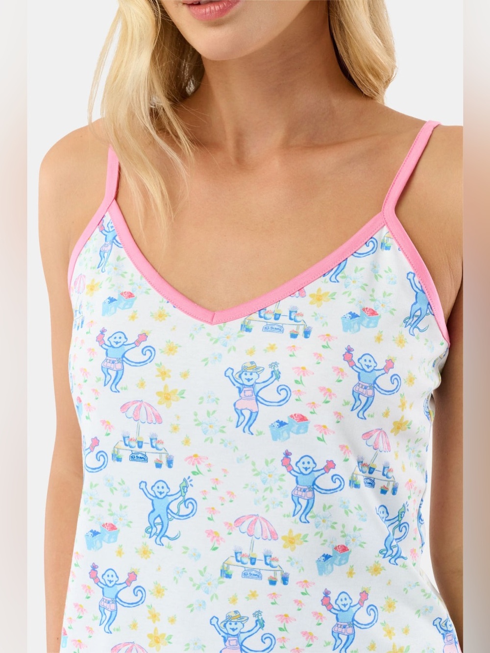 Roller Rabbit Monkey Mischa Tank Pajama Set - Picture 2 of 16